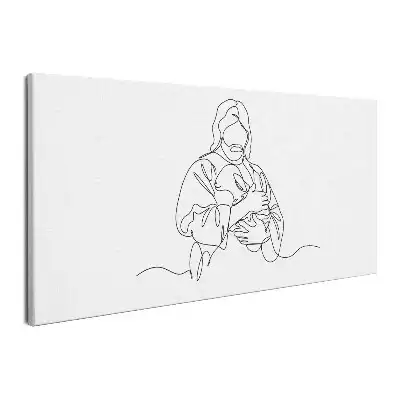 Obraz na płótnie Jezus Dobry Pasterz Line Art
