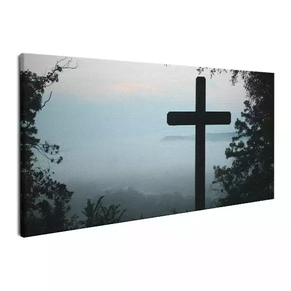 Obraz na płótnie Pejzaż z krzyżem