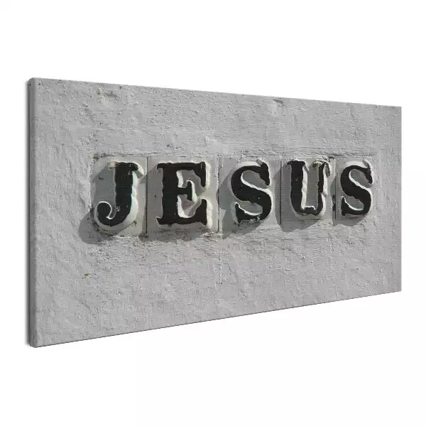 Obraz na płótnie Kamienny napis Jesus