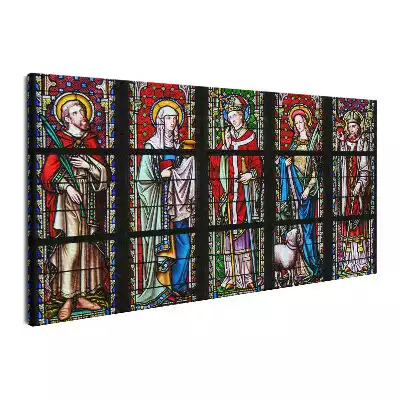 Obraz na płótnie Witraże - Święci Emiliusz, Joanna, Eugeniusz, Agnieszka i Augustyn