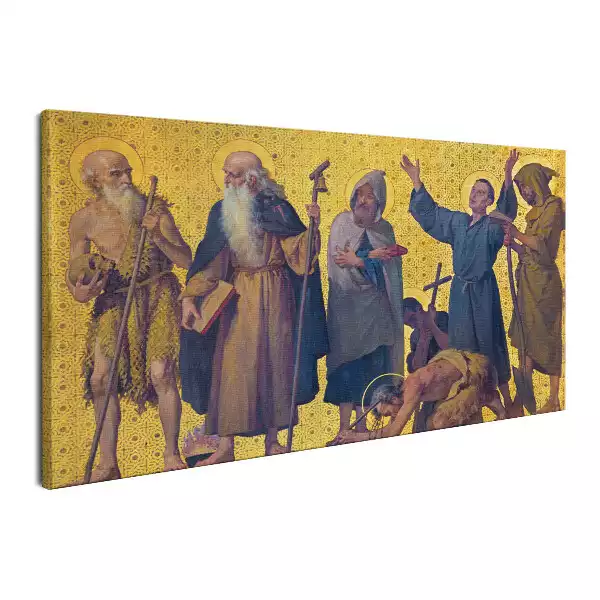 Obraz na płótnie Fresk świętych mnichów i pustelników