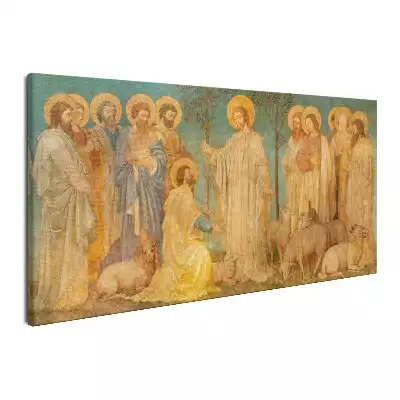 Obraz na płótnie „Paś owce moje” – Jezus i święty Piotr