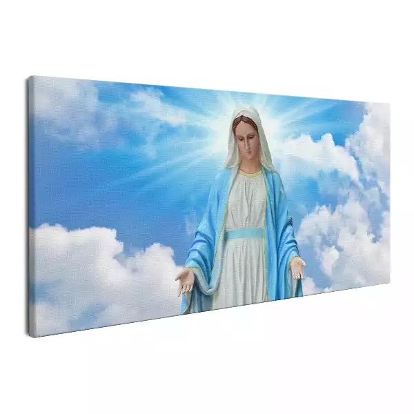 Obraz na płótnie Statua Matki Bożej Łaskawej na niebie