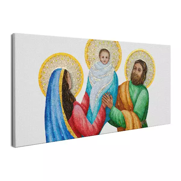 Obraz na płótnie Mozaika Jezusa Chrystusa z Maryją i Józefem