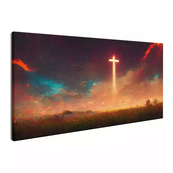 Obraz na płótnie Światło na niebie Krzyż