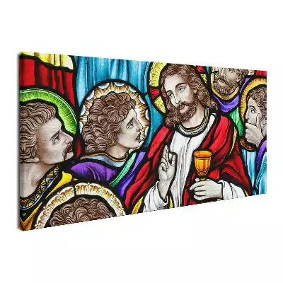 Obraz na płótnie Witraż Jezus na ostatniej wieczerzy