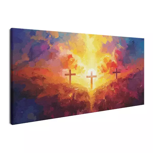 Obraz na płótnie Kolorowa ilustracja trzech krzyży
