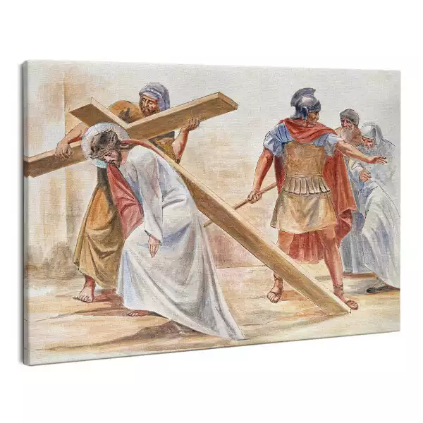 Zdjęcie na płótnie Szymon Pomaga Nieść Krzyż Jezusowi