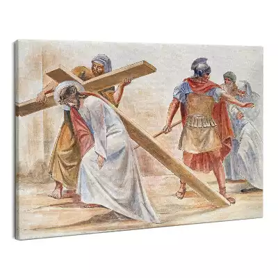 Zdjęcie na płótnie Szymon Pomaga Nieść Krzyż Jezusowi