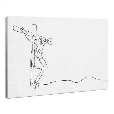 Zdjęcie na płótnie Jezus na Krzyżu Line Art