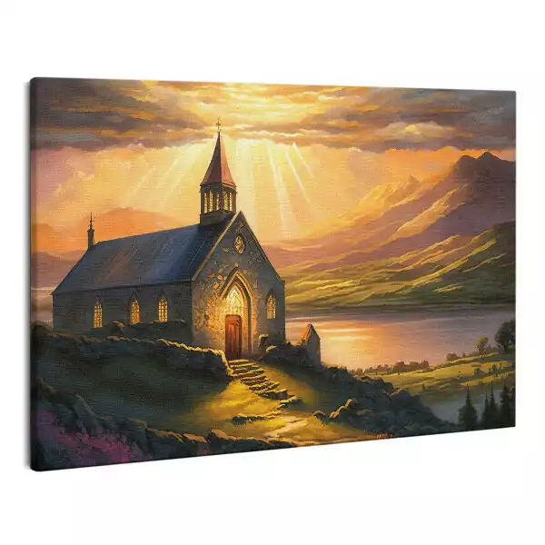 Zdjęcie na płótnie Kościół zachód słońca