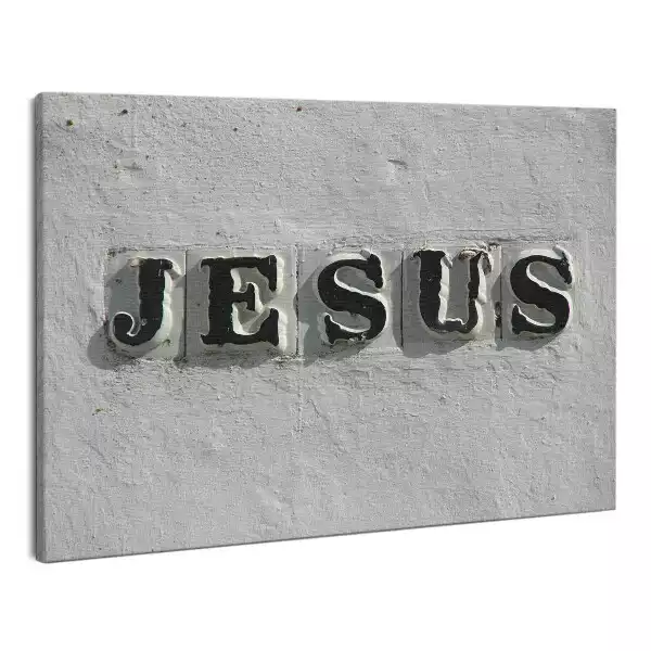 Zdjęcie na płótnie Kamienny napis Jesus