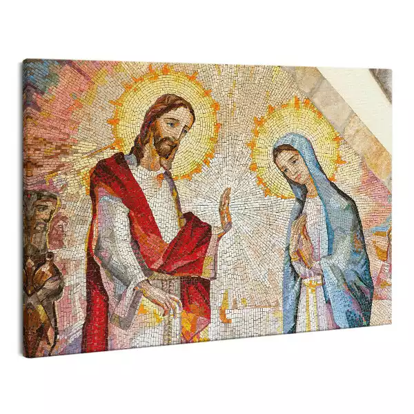 Zdjęcie na płótnie Mozaika Jezus i Maryja – cud w Kanie Galilejskiej