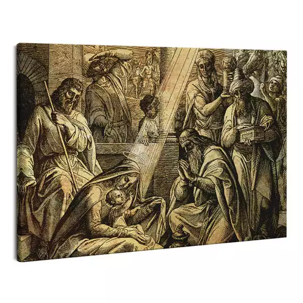 Zdjęcie na płótnie Jezus Matka Boża i trzej mędrcy