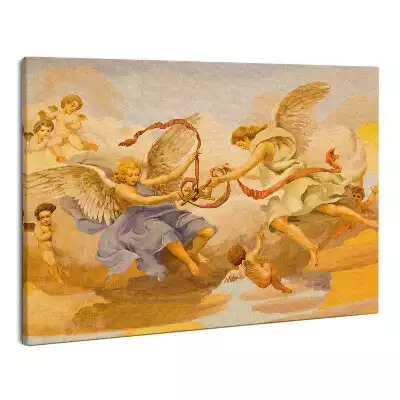 Zdjęcie na płótnie Fresk Aniołowie z kluczami Świętego Piotra