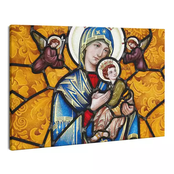 Zdjęcie na płótnie Witraż Maryi z Dzieciątkiem Jezus