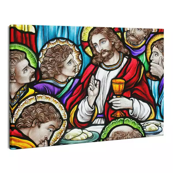 Zdjęcie na płótnie Witraż Jezus na ostatniej wieczerzy