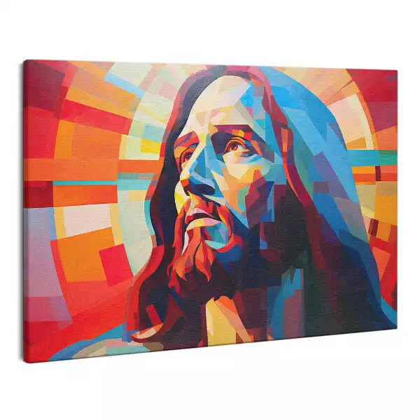 Zdjęcie na płótnie Kolorowa ilustracja twarz Jezusa