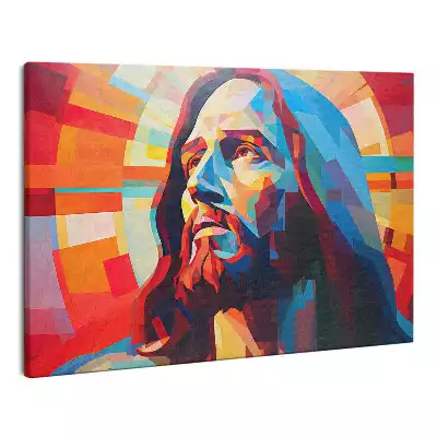 Zdjęcie na płótnie Kolorowa ilustracja twarz Jezusa