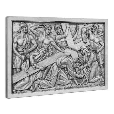 Zdjęcie na płótnie Płaskorzeźba Niesienie krzyża – czwarta tajemnica bolesna