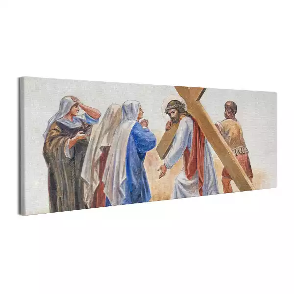 Obraz canvas Jezus Niesie Krzyż Matka Boża