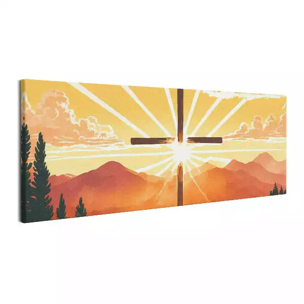 Obraz canvas Krzyż artwork Malowany