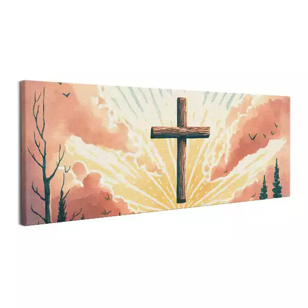 Obraz canvas Krzyż malowany natura
