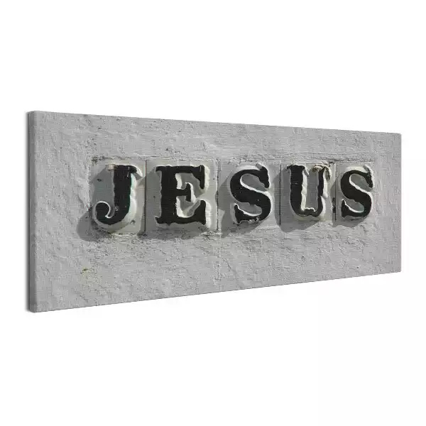 Obraz canvas Kamienny napis Jesus