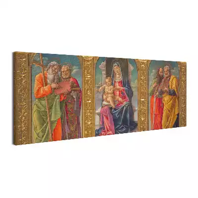 Obraz canvas Madonna z dzieciątkiem na tronie