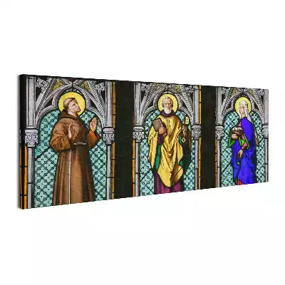 Obraz canvas Witraż Święci Franciszek, Piotr i Elżbieta