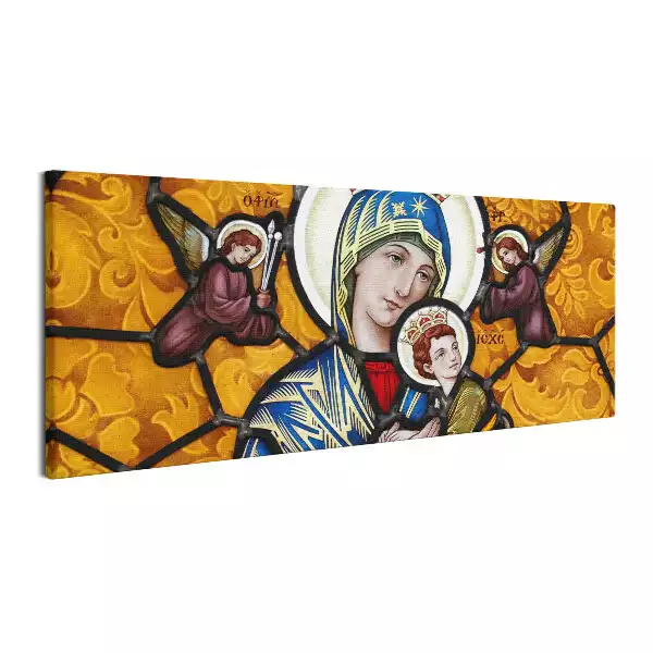Obraz canvas Witraż Maryi z Dzieciątkiem Jezus