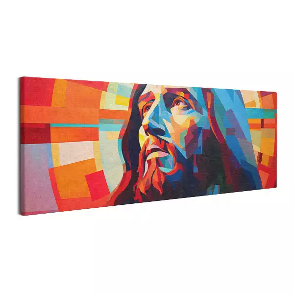 Obraz canvas Kolorowa ilustracja twarz Jezusa