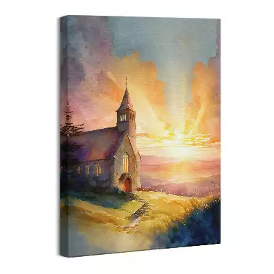 Obraz na płótnie Kościół malowany widok