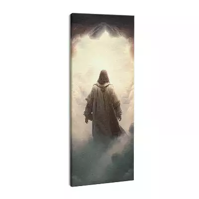 Obraz drukowany na płótnie Jezus w niebie chmurach