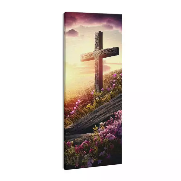 Obraz drukowany na płótnie Krzyż na wzgórzu religijny