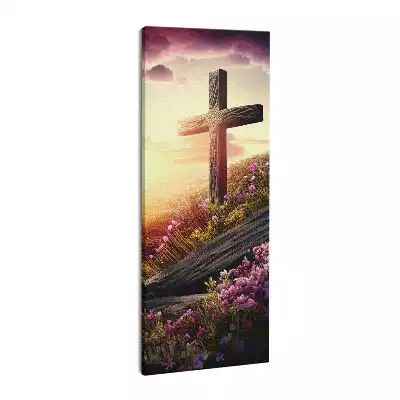 Obraz drukowany na płótnie Krzyż na wzgórzu religijny