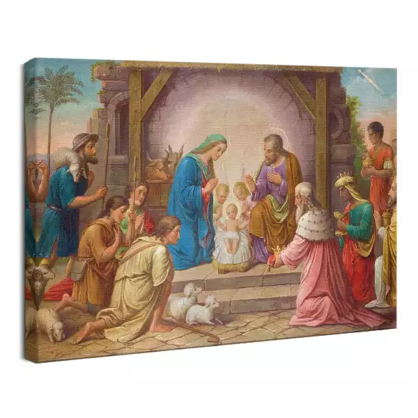 Obraz drukowany na płótnie Szopka Trzej Królowie