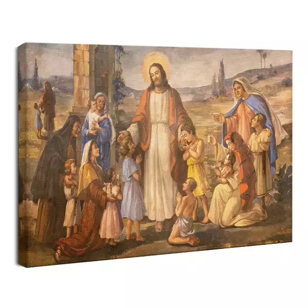 Obraz drukowany na płótnie Pan Jezus z Dziećmi