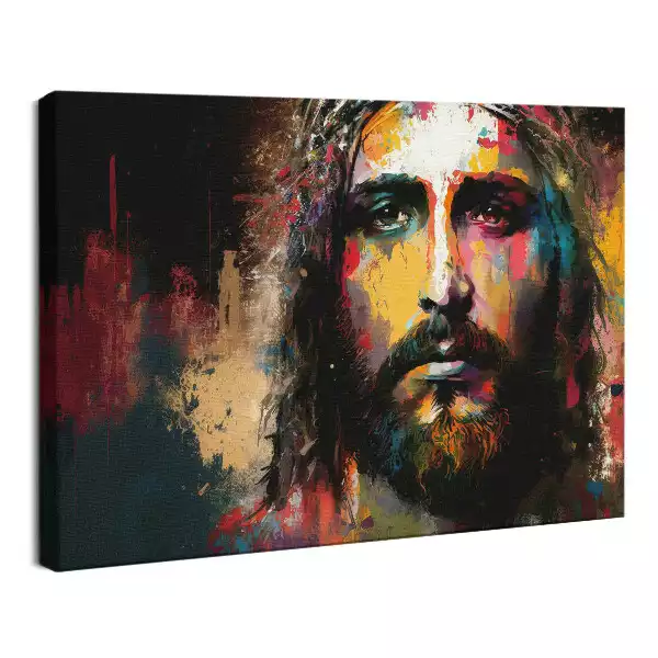 Obraz drukowany na płótnie Portret Twarz Jezusa