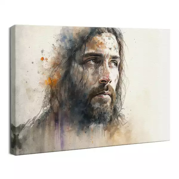 Obraz drukowany na płótnie Akwarela Portret Jezusa