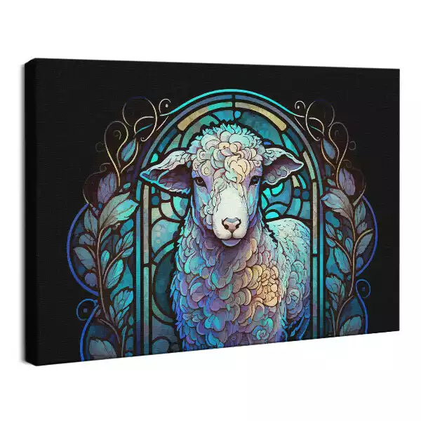 Obraz drukowany na płótnie baranek motyw religijny