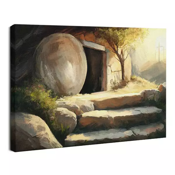 Obraz drukowany na płótnie Grób Pański Wielkanoc motyw