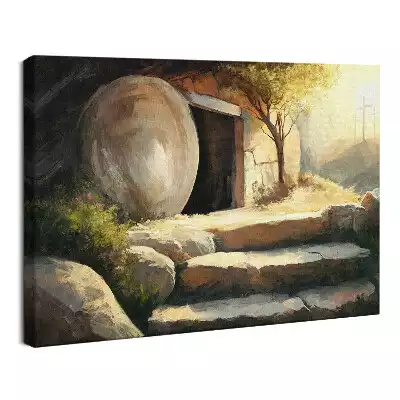 Obraz drukowany na płótnie Grób Pański Wielkanoc motyw