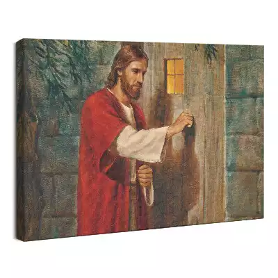 Obraz drukowany na płótnie Jezus Pukający do Drzwi