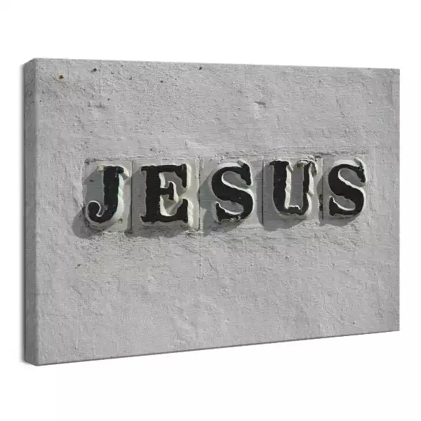 Obraz drukowany na płótnie Kamienny napis Jesus