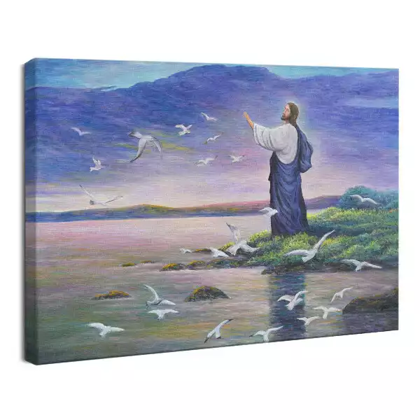 Obraz drukowany na płótnie Jezus Chrystus nad wodą