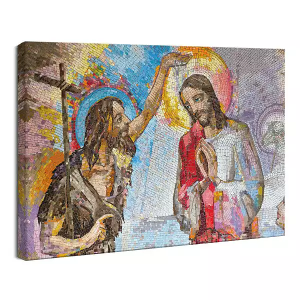 Obraz drukowany na płótnie Mozaika Chrzest Święty Jezusa Chrystusa