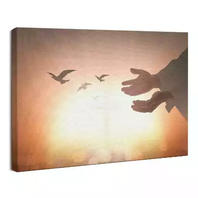 Obraz drukowany na płótnie Boskie ręce Jezusa