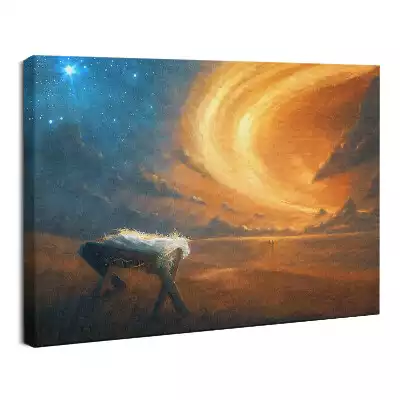 Obraz drukowany na płótnie Żłobek i Gwiazda Betlejemska