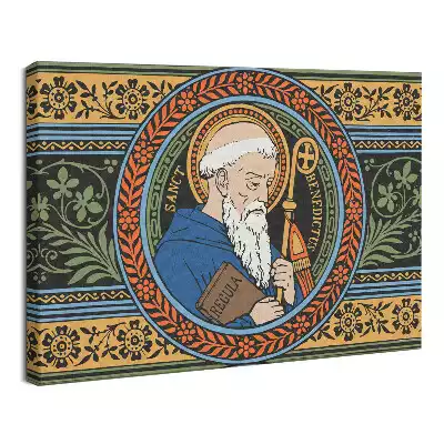 Obraz drukowany na płótnie Ilustracja Św. Benedykt z Nursji